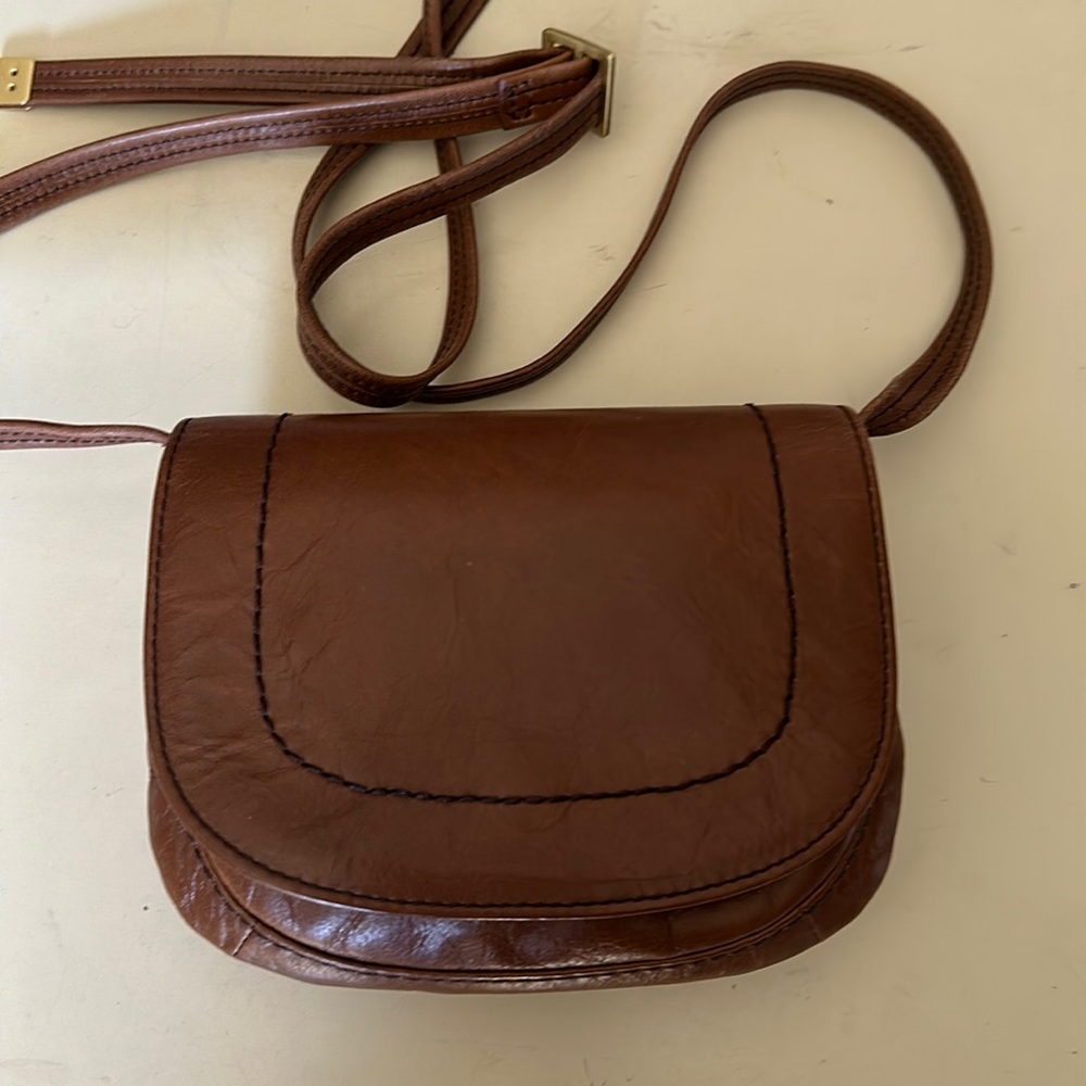 Hobo brown leather crossbody.